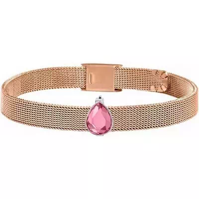 Morellato Sensazioni rosa tom ouro malha de aço inoxidável SAJT69 pulseira feminina