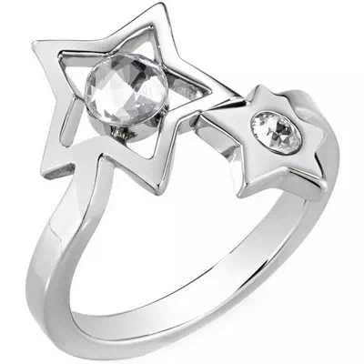 Anel feminino Morellato Cosmo em aço inoxidável em forma de estrela SAKI17014