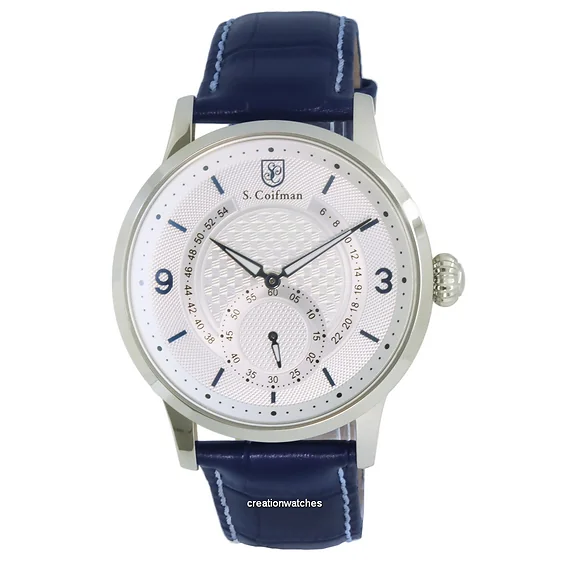 S. Coifman Leather Silver Dial Quartz SC0465 Men's Watch