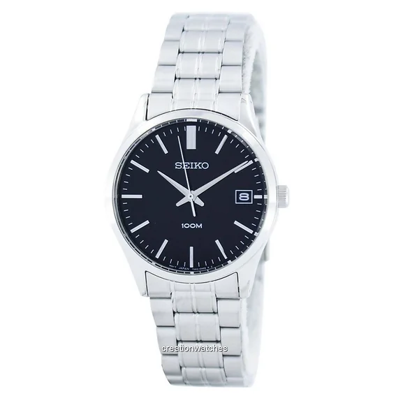Seiko Quartz Black Dial SGEF01 SGEF01P1 SGEF01P Men's Watch