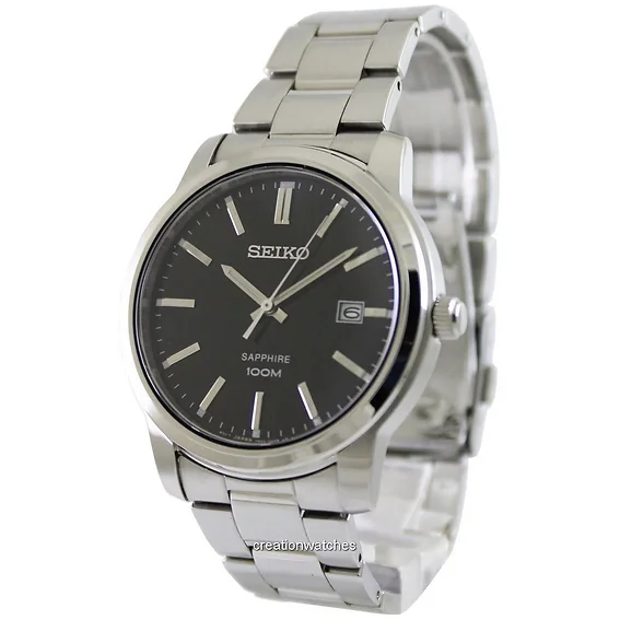 Seiko Quartz Sapphire Black Dial SGEH05 SGEH05P1 SGEH05P Men's Watch