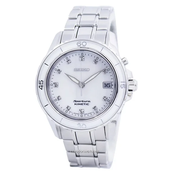 Seiko Sportura Kinetic Diamond Accent SKA881 SKA881P1 SKA881P Women's Watch