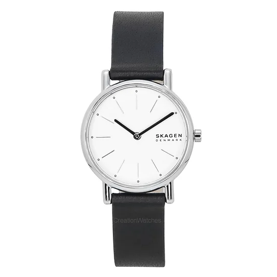 Skagen Signatur Lille Leather Strap White Dial Quartz SKW3120 Women's Watch