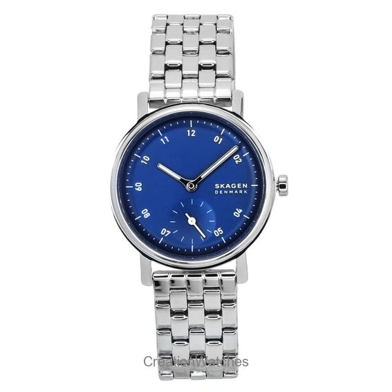 Relógio Feminino Skagen Kuppel Lille Aço Inoxidável Mostrador Azul Quartzo SKW3129