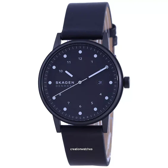 Skagen Henriksen Black Dial Leather Strap Solar SKW6740 Men's Watch