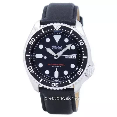 Seiko Automatic Diver's Ratio Black Leather SKX007J1-LS10 200M Men's Watch