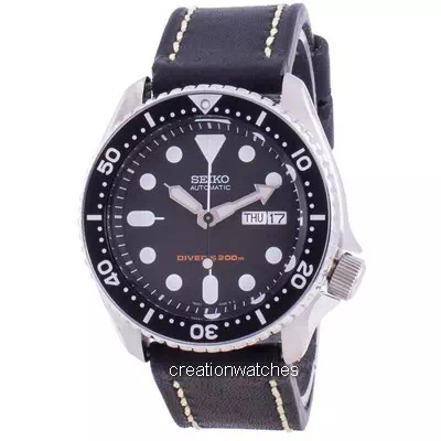 Relógio masculino Seiko Diver automático com mostrador preto SKX007K1-var-LS16 200M