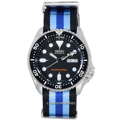Relógio Masculino Seiko Black Dial Automatic Diver's SKX007K1-var-NATO20 200M