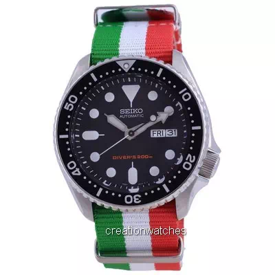 Relógio masculino Seiko Diver automático de poliéster SKX007K1-var-NATO23 200M