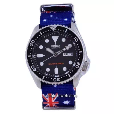 Relógio masculino Seiko Diver automático de poliéster SKX007K1-var-NATO30 200M