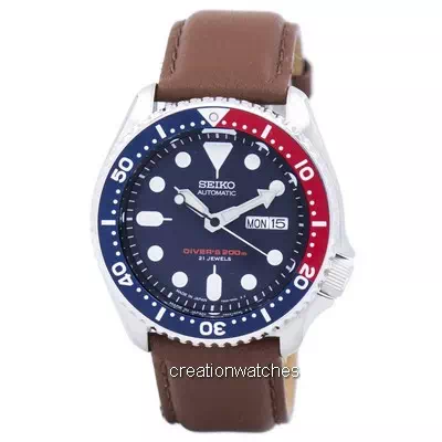 Seiko Automatic Diver's Ratio Braun Leder SKX009J1-LS12 200M Herrenuhr