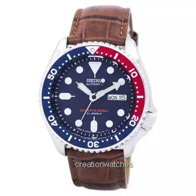 Seiko Automatic Diver's Brown Leather SKX009J1-var-LS7 200M Men's Watch