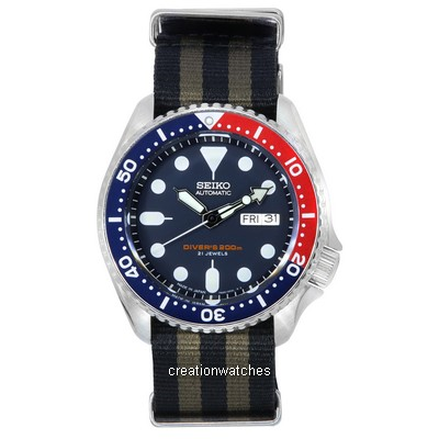 Seiko Blue Dial Automatic Diver's SKX009J1-var-NATO21 200M Men's Watch