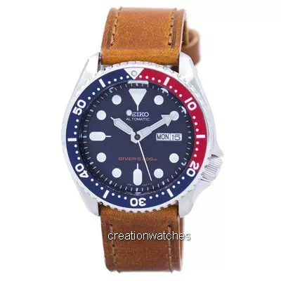Seiko Automatic Diver's Brown Leather SKX009K1-var-LS9 200M Men's Watch