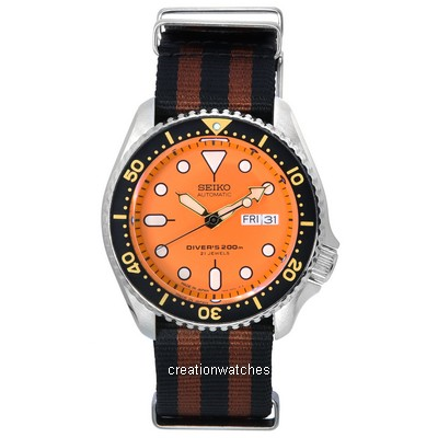 Seiko Orange Dial Automatic Diver's SKX011J1-var-NATO22 200M Men's Watch