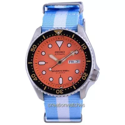 Relógio masculino de poliéster SKX011J1-var-NATO24 200M da Seiko Automatic Diver no Japão