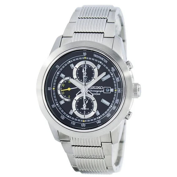 Seiko Quartz Chronograph Alarm SNAB17 SNAB17P1 SNAB17P Men's Watch