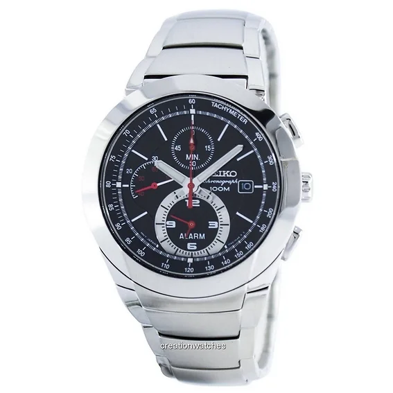 Seiko Chronograph Quartz Alarm Tachymeter SNAB33 SNAB33P1 SNAB33P Men's Watch