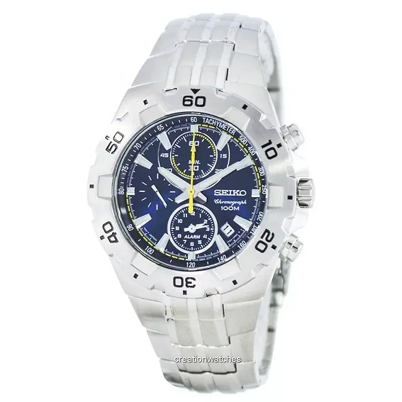 Seiko Quartz Alarm Chronograph Tachymeter SNAD33 SNAD33P1 SNAD33P Men's Watch