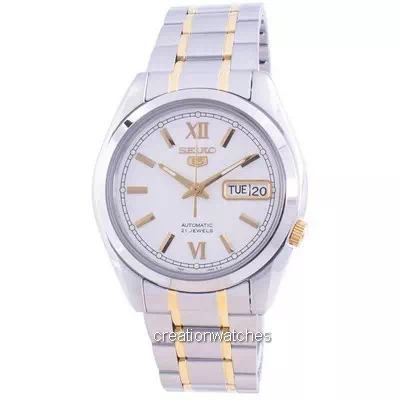 Zegarek męski Seiko 5 automatyczna biała tarcza SNKL57 SNKL57K1 SNKL57K