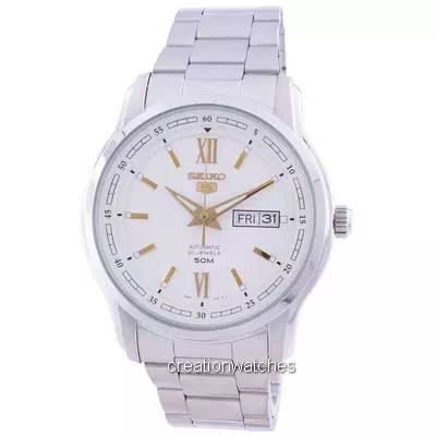 Relógio masculino Seiko 5 automático mostrador branco SNKP15 SNKP15K1 SNKP15K