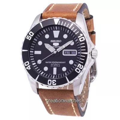 Seiko 5 Sports SNZF17K1-var-LS17 Automatic Brown Leather Strap Men's Watch