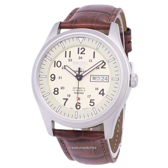 Seiko 5 Sports Automatic Ratio Brown Leather SNZG07K1-LS7 Men's Watch