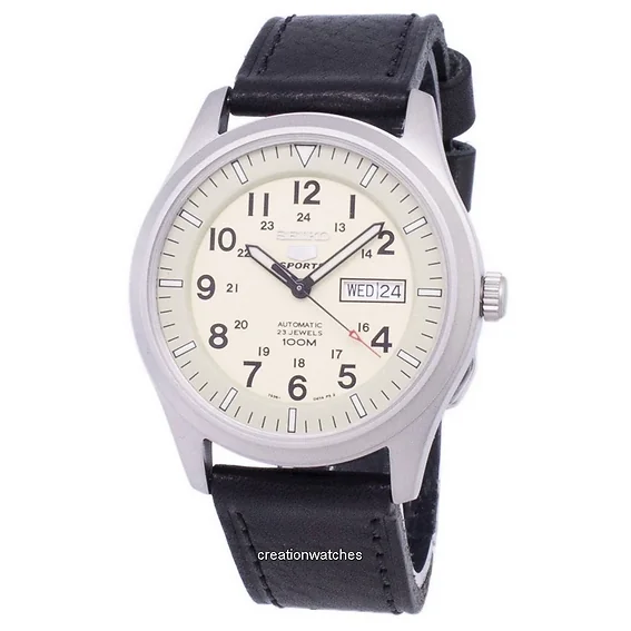 Seiko 5 Sports Automatic Ratio Black Leather SNZG07K1-LS8 Men's Watch
