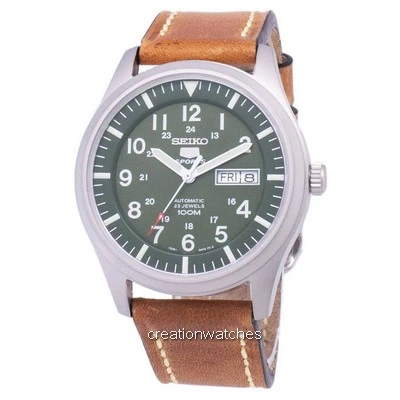 Seiko 5 Sports SNZG09K1-var-LS17 Automatic Brown Leather Strap Men's Watch