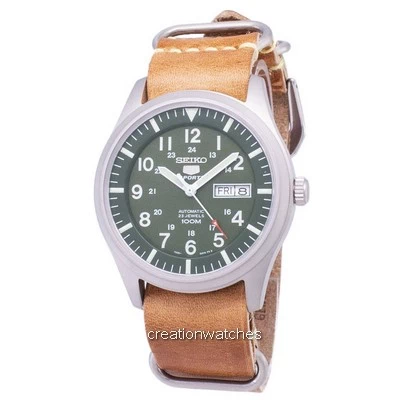 Seiko 5 Sports SNZG09K1-var-LS18 Automatic Brown Leather Strap Men's Watch