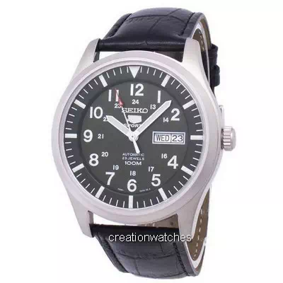 Seiko 5 Sports Automatic Black Leather SNZG09K1-var-LS6 100M Men's Watch