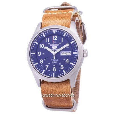 Seiko 5 Sports SNZG11J1-var-LS18 Automatic Brown Leather Strap Men's Watch