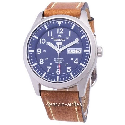 นาฬิกาข้อมือผู้ชาย Seiko 5 Sports SNZG11K1-LS17 Automatic Brown Leather Strap