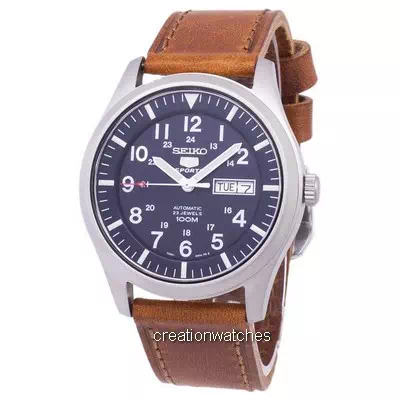 นาฬิกาข้อมือผู้ชาย Seiko 5 Sports Automatic Ratio Brown Leather SNZG11K1-LS9