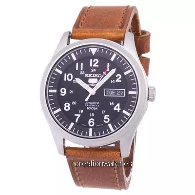 นาฬิกาข้อมือผู้ชาย Seiko 5 Sports Automatic Ratio Brown Leather SNZG15K1-LS9