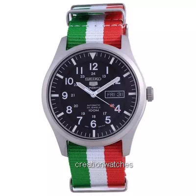 Relógio masculino Seiko 5 Sports automático de poliéster SNZG15K1-var-NATO23 100M