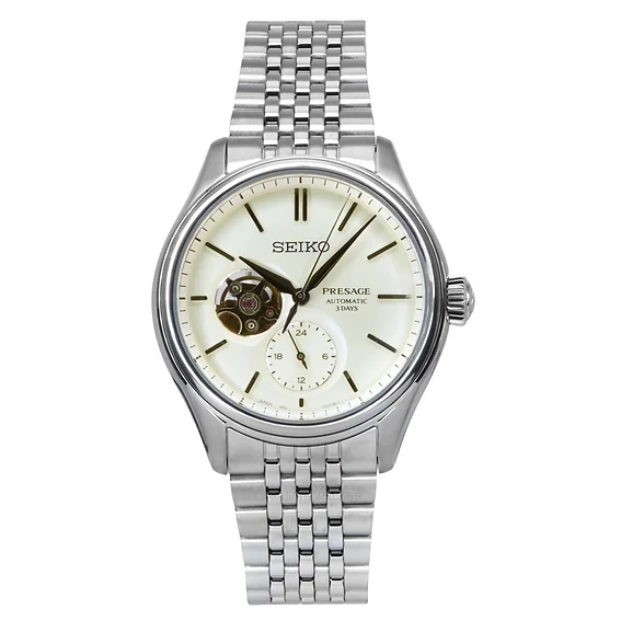 Seiko Presage Classic Shiro-iro Stainless Steel Warm White Dial Automatic SPB469J1 100M Men's Watch