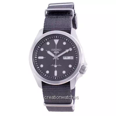 Relógio masculino Seiko 5 Sports Cinza Mostrador Nylon SRPE61 SRPE61K1 SRPE61K 100M Automático