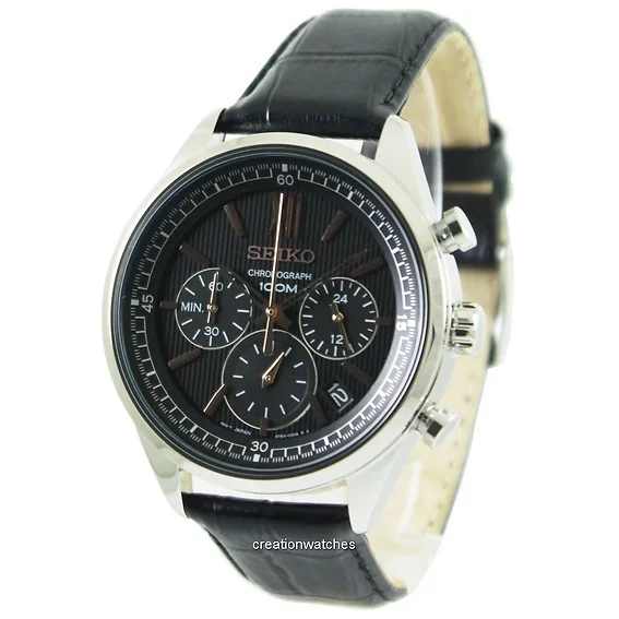 SEIKO クロノグラフ 腕時計 ブラックSSB159P1 セイコー 100 M SSB159P1 SSB159P メンズ腕時計
