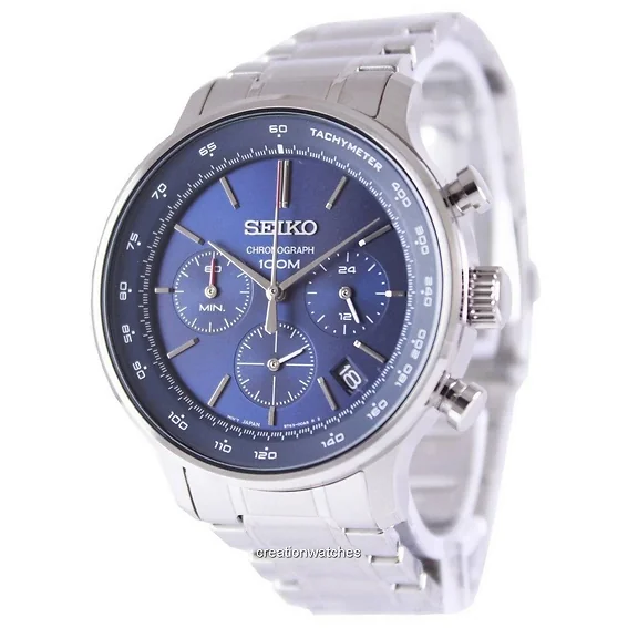 Seiko Chronograph Quartz Tachymeter SSB163 SSB163P1 SSB163P Men's Watch