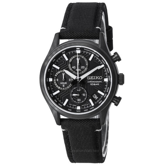 Seiko Conceptual chronograph Nylon Strap Black dial ควอตซ์ SSB421P1 100M Men's Watch