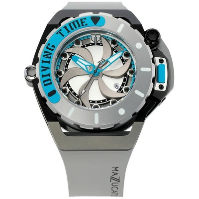 Relógio Masculino Mazzucato RIM Scuba Azul Cinza Reversível Automático SUB06-GY312 100M