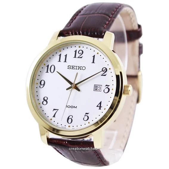 Seiko Quartz Leather Strap SUR114P1 SUR114P Men's Watch