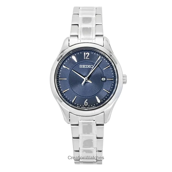 Seiko Classic Stainless Steel Blue Dial Quartz SUR425P1 100M Women's Watch