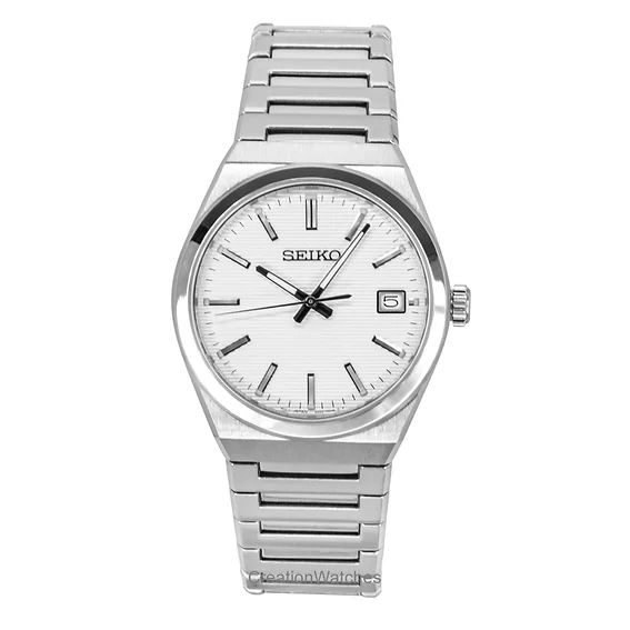 Seiko Conceptual Stainless Steel White Dial Quartz SUR553P1 100M Men's Watch