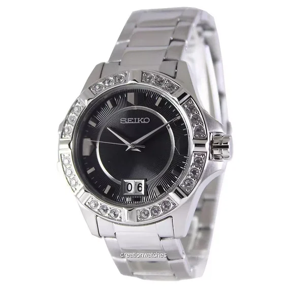 Seiko Quartz Crystals Black Dial SUR807 SUR807P1 SUR807P Women's Watch