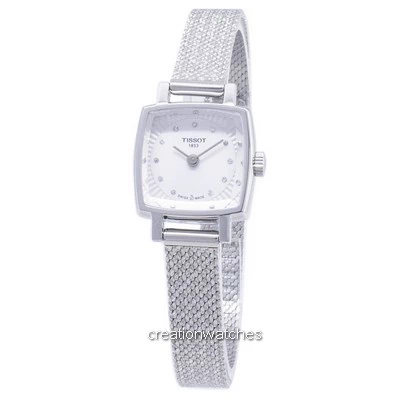 Tissot T-Lady Praça Encantadora T058.109.11.036.00 T0581091103600 Diamante Acentos Relógio de Quartzo para Mulher