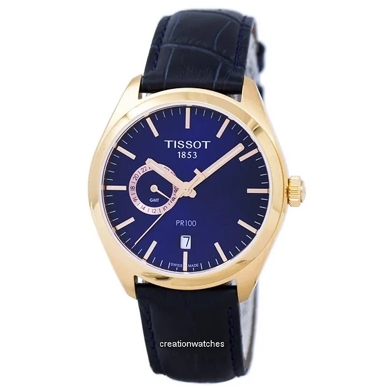 Tissot T-Classic PR 100 Dual Time Quartz T101.452.36.041.00 T1014523604100 Men's Watch