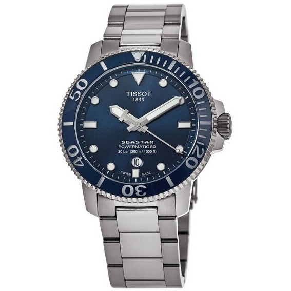 Tissot Seastar 1000 Professional Powermatic 80 Blue Dial Diver's T120.407.11.041.03 T1204071104103 300M Reloj para hombre