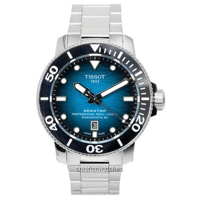 Relógio masculino Tissot Seastar 2000 Professional Powermatic 80 T120.607.11.041.00 T1206071104100 600M